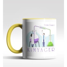 Kişiye Özel Kimyager Tasarımlı Sarı Kupa