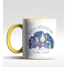 Kişiye Özel Kimya Mühendisi Tasarımlı Sarı Kupa