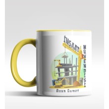 Kişiye Özel İnşaat Mühendisi Tasarımlı Sarı Kupa