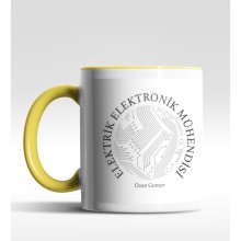 Kişiye Özel Elektrik Elektronik Mühendisi Tasarımlı Sarı Kupa