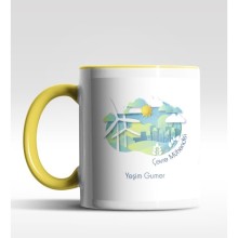 Kişiye Özel Çevre Mühendisi Tasarımlı Sarı Kupa