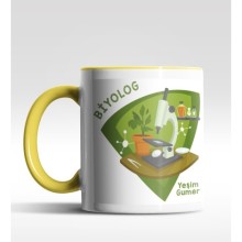Kişiye Özel Biolog Tasarımlı Sarı Kupa
