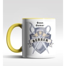 Kişiye Özel Berber Tasarımlı Sarı Kupa