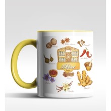 Kişiye Özel Aktar Tasarımlı Sarı Kupa