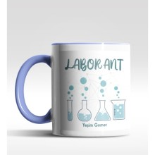 Kişiye Özel Laborant 3 Tasarımlı Mavi Kupa