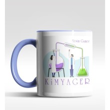 Kişiye Özel Kimyager Tasarımlı Mavi Kupa