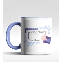 Kişiye Özel Gümrük Müşaviri Tasarımlı Mavi Kupa