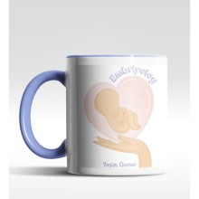 Kişiye Özel Doğum Uzmanı Tasarımlı Mavi Kupa