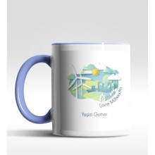 Kişiye Özel Çevre Mühendisi Tasarımlı Mavi Kupa