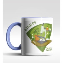 Kişiye Özel Biolog Tasarımlı Mavi Kupa