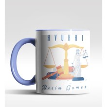 Kişiye Özel Avukat Tasarımlı Mavi Kupa