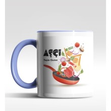 Kişiye Özel Aşçı Tasarımlı Mavi Kupa