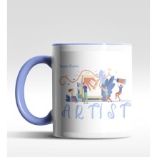 Kişiye Özel Artist Tasarımlı Mavi Kupa