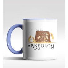 Kişiye Özel Arkeolog Tasarımlı Mavi Kupa