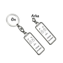 Kişiye Özel Emoji Tema Metal Anahtarlık - Gümüş Krom Kaplama
