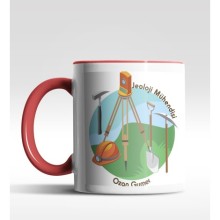 Kişiye Özel Jeoloji Mühendisi Tasarımlı Kırmızı Kupa