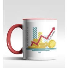 Kişiye Özel İktisatçı Tasarımlı Kırmızı Kupa