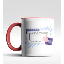 Kişiye Özel Gümrük Müşaviri Tasarımlı Kırmızı Kupa