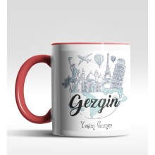 Kişiye Özel Gezgin Tasarımlı Kırmızı Kupa