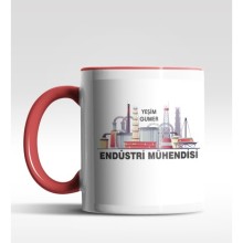Kişiye Özel Endüstri Mühendisi Tasarımlı Kırmızı Kupa