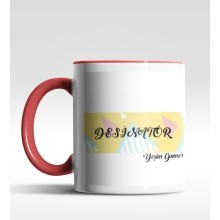 Kişiye Özel Desinatör Tasarımlı Kırmızı Kupa