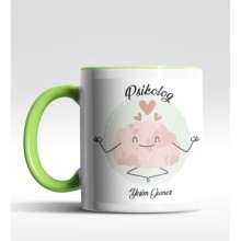 Kişiye Özel Psikolog Tasarımlı Yeşil Kupa