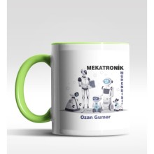 Kişiye Özel Mekatronik Mühendisi Tasarımlı Yeşil Kupa