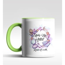 Kişiye Özel Make Up Artist Tasarımlı Yeşil Kupa