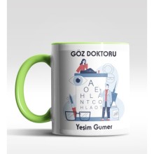 Kişiye Özel Göz Doktoru Tasarımlı Yeşil Kupa