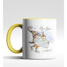 Kişiye Özel Gnome Patenli Cüce Tasarımlı Sarı Kupa