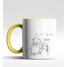 Kişiye Özel Noel Baba Mutlu Yıllar Tasarımlı Sarı Kupa