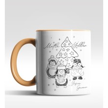 Kişiye Özel Yeni Yıl Greetings Tasarımlı Turuncu Kupa