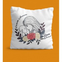 Kişiye Özel Canım Annem Tasarımlı Yastık - Yastık + Kılıf