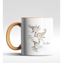 Kişiye Özel Gnome 3 Cüce Tasarımlı Turuncu Kupa