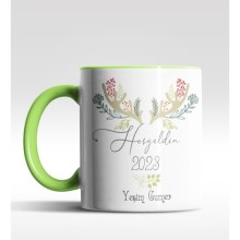 Kişiye Özel Hoş geldin 2022 Tasarımlı Yeşil Kupa