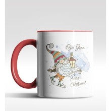 Kişiye Özel Gnome Patenli Cüce Tasarımlı Kırmızı Kupa