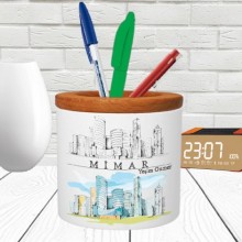 Kişiye Özel Mimar Tasarımlı Seramik Kalemlik