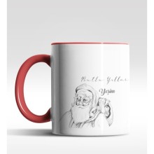 Kişiye Özel Noel Baba Mutlu Yıllar Tasarımlı Kırmızı Kupa