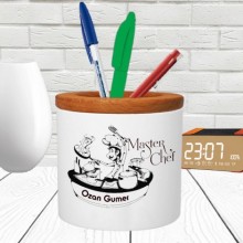 Kişiye Özel Master Chef Tasarımlı Seramik Kalemlik