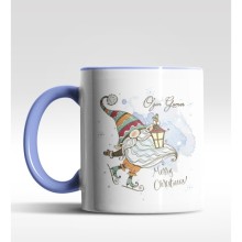 Kişiye Özel Gnome Patenli Cüce Tasarımlı Mavi Kupa