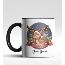 Kişiye Özel Sevimli Geğik 2022 Tasarımlı Siyah Kupa