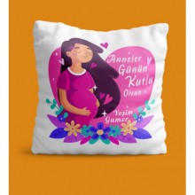 Kişiye Özel Anneler Günün Kutlu Olsun Tasarımlı Yastık - Yastık + Kılıf