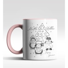 Kişiye Özel Yeni Yıl Greetings Tasarımlı Pembe Kupa