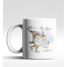 Kişiye Özel Gnome Patenli Cüce Tasarımlı Beyaz Kupa