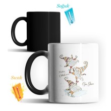 Kişiye Özel Gnome 3 Cüce Tasarımlı Sihirli Kupa