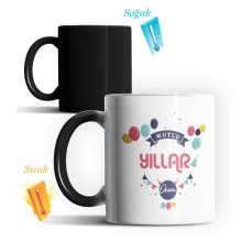 Kişiye Özel Mutlu Yıllar Tasarımlı Sihirli Kupa