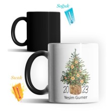 Kişiye Özel 2022 Portakal Ağacı Tasarımlı Sihirli Kupa