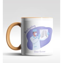 Kişiye Özel Radyolog Tasarımlı Turuncu Kupa