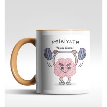 Kişiye Özel Psikiyatr Tasarımlı Turuncu Kupa