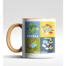 Kişiye Özel Peyzaj Mimarı Tasarımlı Turuncu Kupa